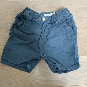 Zara Blue Linen Shorts 12-18 months